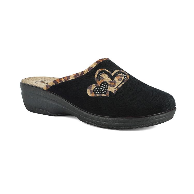 Image de PANTOFOLE CLASSICHE CUORI LEOPARDATI - LV08