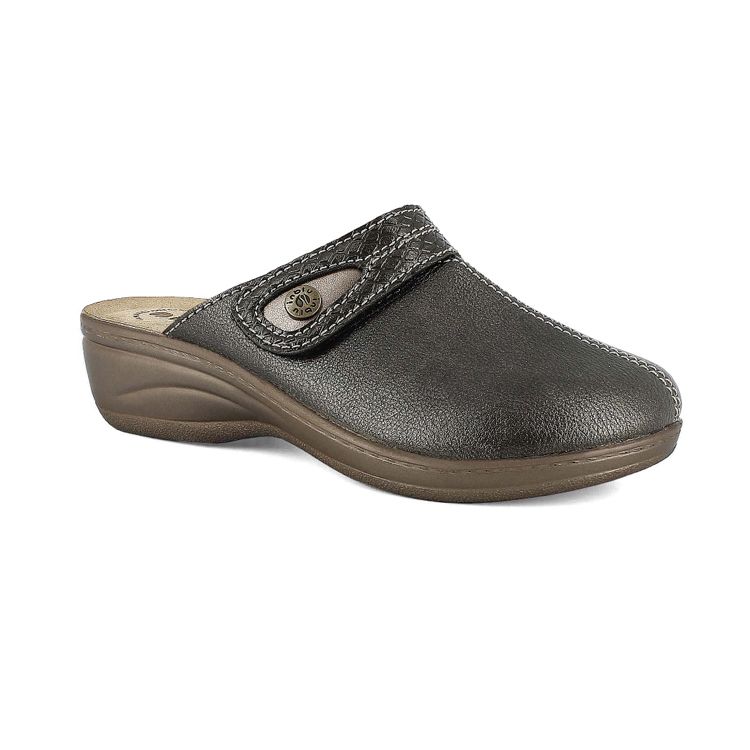 Image de PANTOFOLE EFFETTO PELLE CHIUSURA A STRAPPO - LY61