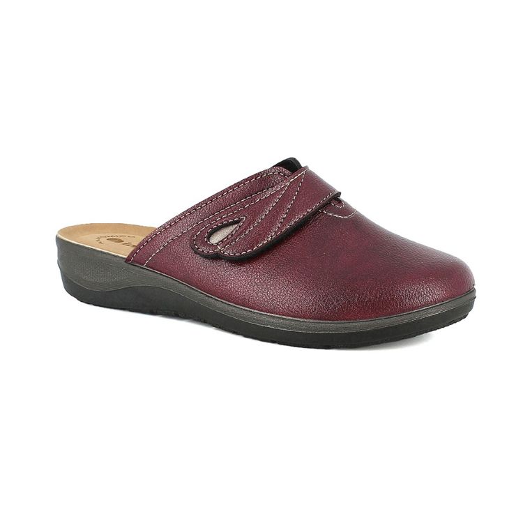 Image de PANTOFOLE EFFETTO PELLE CON CHIUSURA A STRAPPO - OD12
