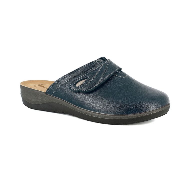 Image de PANTOFOLE EFFETTO PELLE CON CHIUSURA A STRAPPO - OD12