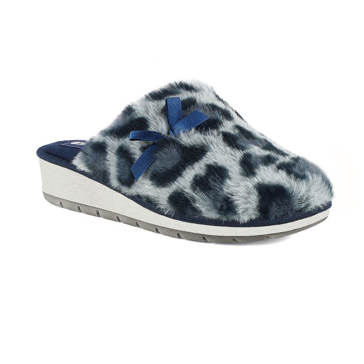 Image de PANTOFOLE LEOPARDATE CON ZEPPA E FIOCCO - GY22