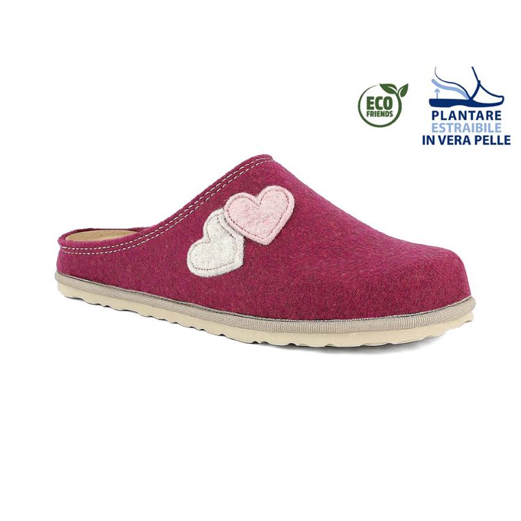 Image de PANTOFOLE ECOFRIENDS CON APPLICAZIONI A CUORE - CS37