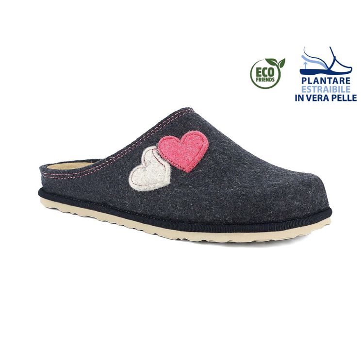 Image de PANTOFOLE ECOFRIENDS CON APPLICAZIONI A CUORE - CS37