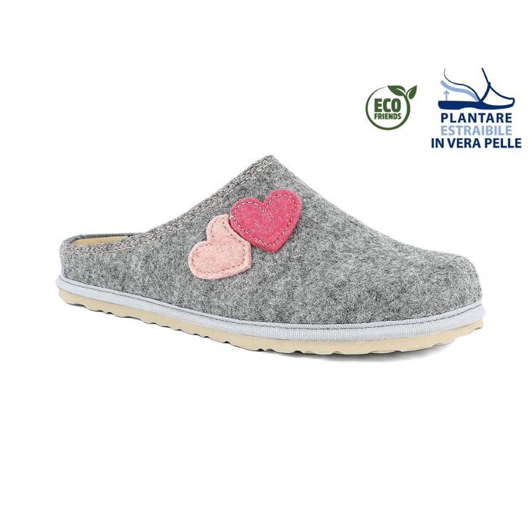 Image de PANTOFOLE ECOFRIENDS CON APPLICAZIONI A CUORE - CS37