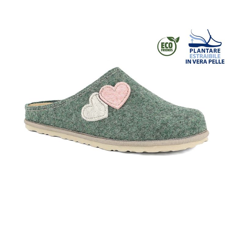 Image de PANTOFOLE ECOFRIENDS CON APPLICAZIONI A CUORE - CS37