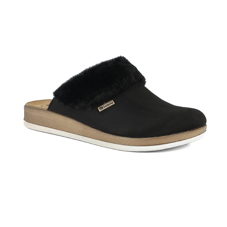 Immagine di PANTOFOLE SUOLA BICOLORE BORDO ECOPELLICCIA - CT36