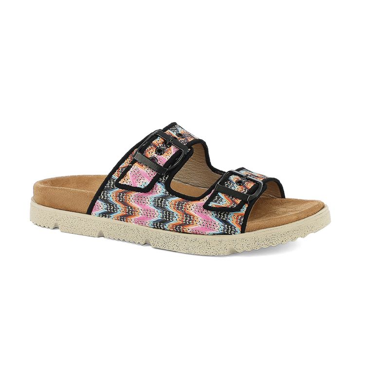 Immagine di CIABATTE DOPPIA FASCIA FANTASIA MULTICOLORE - NR02