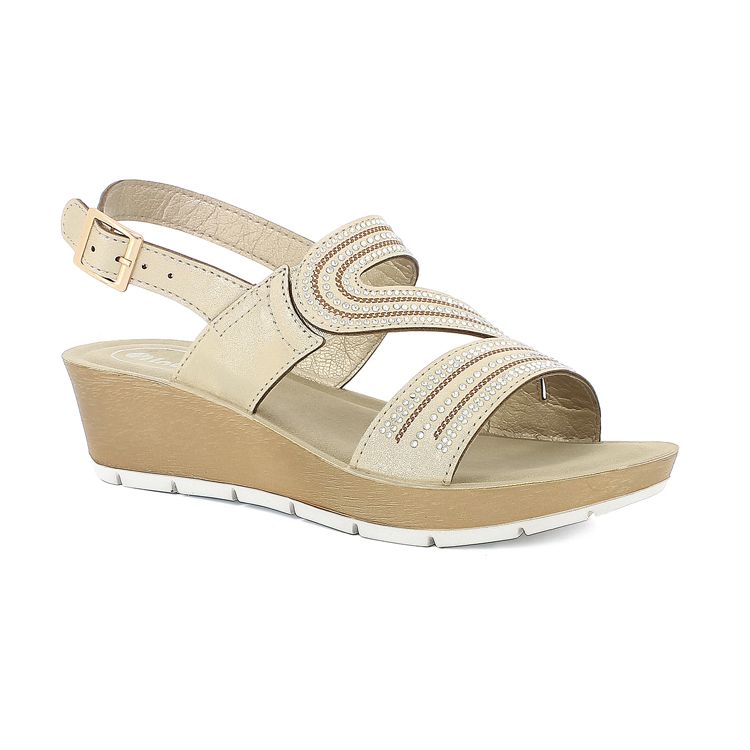 Immagine di SANDALI DOPPIA FASCIA CON ELASTICO E STRASS - RN24