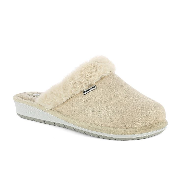 Image de PANTOFOLE CON BORDO IN ECOPELLICCIA - LB111
