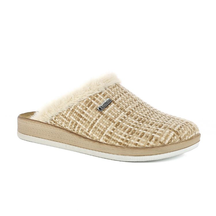 Immagine di PANTOFOLE LOSANGHE COLORATE BORDO ECOPELLICCIA - CT41