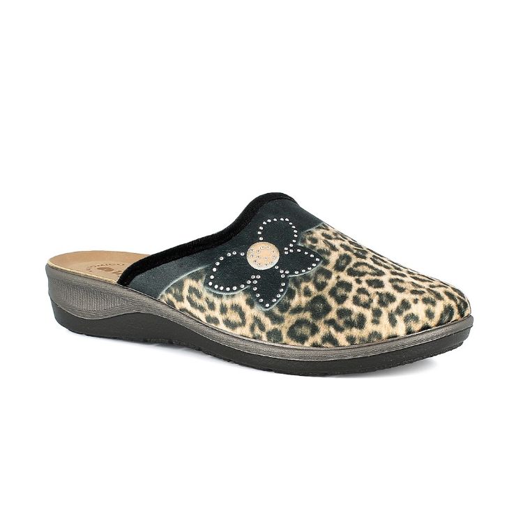 Immagine di PANTOFOLE ANIMALIER CON FIORE - OD13
