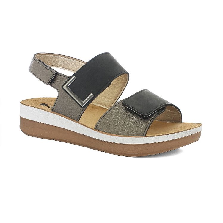 Immagine di SANDALI DOPPIA FASCIA DETTAGLI METALLIZZATI - FT30