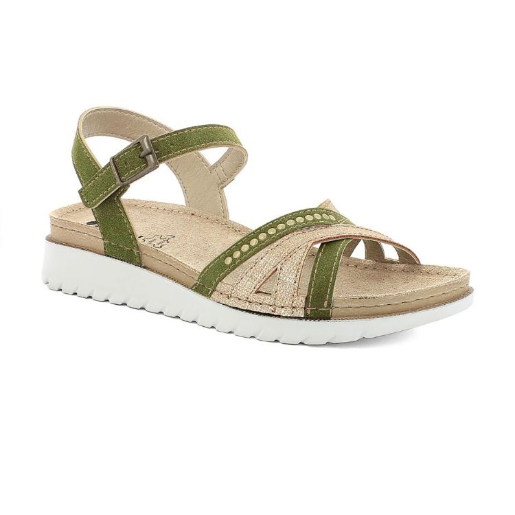 Immagine di SANDALI BICOLORE EFFETTO CUCITO CON STRASS - CN54