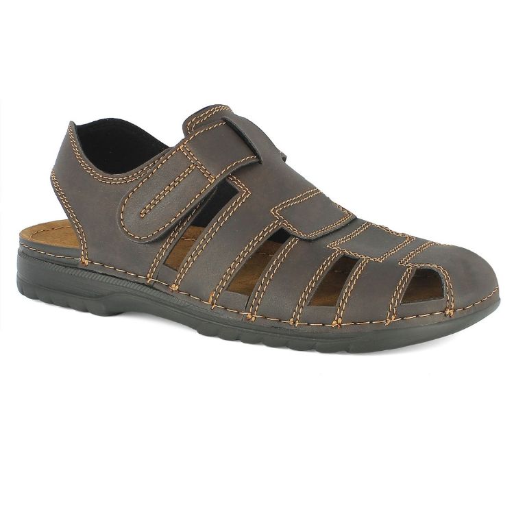 Image de Sandales homme trekking semelle intérieure en cuir - 3522
