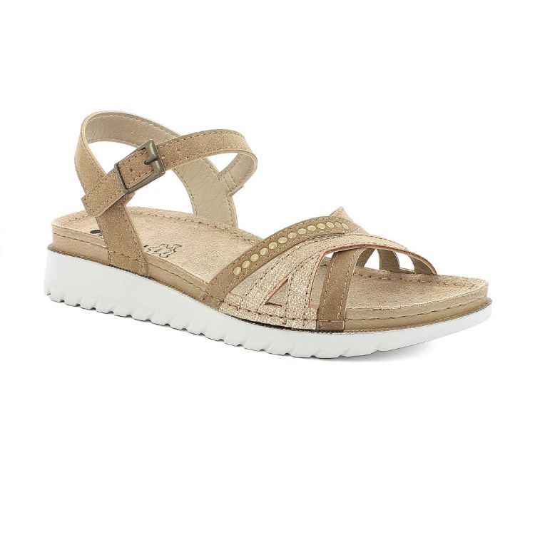 Image de Sandales bicolores effet cousu avec strass - cn54