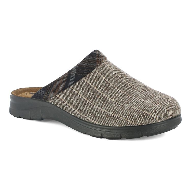 Immagine di PANTOFOLE UOMO RIGHE E BORDO TARTAN - BG64